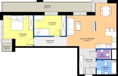 3 pokoje, mieszkanie 79,30 m², piętro 1, oferta nr C14, Bunscha Residence, Kraków, Dębniki, Ruczaj, ul. Bunscha