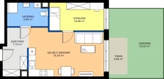 2 pokoje, mieszkanie 50,57 m², parter, oferta nr C7, Bunscha Residence, Kraków, Dębniki, Ruczaj, ul. Bunscha