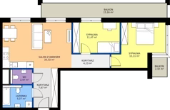 3 pokoje, mieszkanie 71,54 m², piętro 2, oferta nr D20, Bunscha Residence, Kraków, Dębniki, Ruczaj, ul. Bunscha