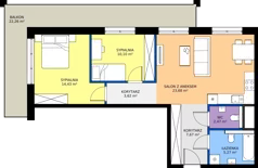 3 pokoje, mieszkanie 67,24 m², piętro 2, oferta nr D29, Bunscha Residence, Kraków, Dębniki, Ruczaj, ul. Bunscha
