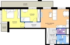 3 pokoje, mieszkanie 71,54 m², piętro 1, oferta nr E10, Bunscha Residence, Kraków, Dębniki, Ruczaj, ul. Bunscha