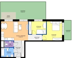 3 pokoje, mieszkanie 67,24 m², parter, oferta nr E9, Bunscha Residence, Kraków, Dębniki, Ruczaj, ul. Bunscha