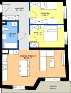3 pokoje, mieszkanie 67,17 m², piętro 4, oferta nr 34, Piasta Towers Bud. 9, Kraków, Mistrzejowice, os. Bohaterów Września