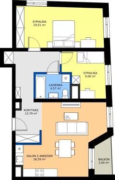 3 pokoje, mieszkanie 73,52 m², piętro 5, oferta nr 39, Piasta Towers Bud. 9, Kraków, Mistrzejowice, os. Bohaterów Września