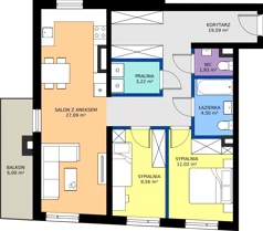 3 pokoje, mieszkanie 76,91 m², piętro 5, oferta nr 43, Piasta Towers Bud. 9, Kraków, Mistrzejowice, os. Bohaterów Września