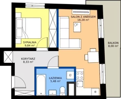 2 pokoje, mieszkanie 41,93 m², piętro 4, oferta nr 31, Piasta Towers Bud. 9, Kraków, Mistrzejowice, os. Bohaterów Września