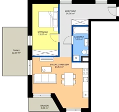 2 pokoje, mieszkanie 57,79 m², piętro 1, oferta nr 9, Piasta Towers Bud. 9, Kraków, Mistrzejowice, os. Bohaterów Września