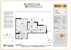 3 pokoje, mieszkanie 72,40 m², piętro 1, oferta nr A13, Bunscha Residence, Kraków, Dębniki, Ruczaj, ul. Bunscha