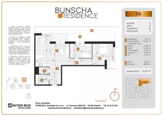 3 pokoje, mieszkanie 79,30 m², piętro 1, oferta nr C15, Bunscha Residence, Kraków, Dębniki, Ruczaj, ul. Bunscha