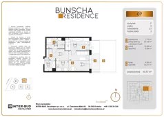 2 pokoje, mieszkanie 50,39 m², piętro 1, oferta nr C16, Bunscha Residence, Kraków, Dębniki, Ruczaj, ul. Bunscha