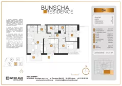 4 pokoje, mieszkanie 86,16 m², piętro 1, oferta nr E15, Bunscha Residence, Kraków, Dębniki, Ruczaj, ul. Bunscha