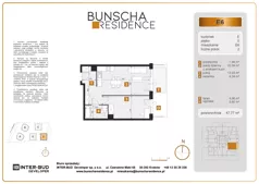 2 pokoje, mieszkanie 47,77 m², parter, oferta nr E6, Bunscha Residence, Kraków, Dębniki, Ruczaj, ul. Bunscha
