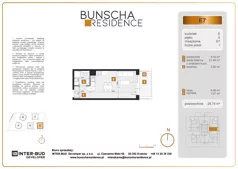 1 pokój, mieszkanie 28,78 m², parter, oferta nr E7, Bunscha Residence, Kraków, Dębniki, Ruczaj, ul. Bunscha