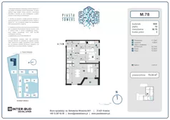 3 pokoje, mieszkanie 73,33 m², piętro 10, oferta nr 78, Piasta Towers Bud. 9, Kraków, Mistrzejowice, os. Bohaterów Września