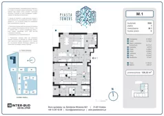 5 pokoi, mieszkanie 128,22 m², piętro 1, oferta nr 1, Piasta Towers Bud. 9, Kraków, Mistrzejowice, os. Bohaterów Września