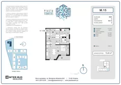 3 pokoje, mieszkanie 73,45 m², piętro 2, oferta nr 15, Piasta Towers Bud. 9, Kraków, Mistrzejowice, os. Bohaterów Września