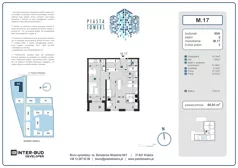 3 pokoje, mieszkanie 66,93 m², piętro 2, oferta nr 17, Piasta Towers Bud. 9, Kraków, Mistrzejowice, os. Bohaterów Września