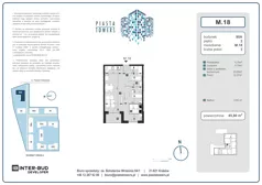 2 pokoje, mieszkanie 45,80 m², piętro 2, oferta nr 18, Piasta Towers Bud. 9, Kraków, Mistrzejowice, os. Bohaterów Września