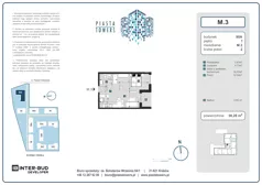 2 pokoje, mieszkanie 36,28 m², piętro 1, oferta nr 3, Piasta Towers Bud. 9, Kraków, Mistrzejowice, os. Bohaterów Września