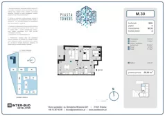 3 pokoje, mieszkanie 58,90 m², piętro 4, oferta nr 30, Piasta Towers Bud. 9, Kraków, Mistrzejowice, os. Bohaterów Września