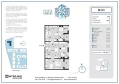 5 pokoi, mieszkanie 102,63 m², piętro 8, oferta nr 63, Piasta Towers Bud. 9, Kraków, Mistrzejowice, os. Bohaterów Września