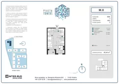 2 pokoje, mieszkanie 45,44 m², piętro 1, oferta nr 8, Piasta Towers Bud. 9, Kraków, Mistrzejowice, os. Bohaterów Września