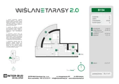 2 pokoje, mieszkanie 52,11 m², piętro 5, oferta nr B.154, Wiślane Tarasy 2.0, Kraków, Grzegórzki, ul. Grzegórzecka/Stachowskiego