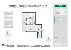 3 pokoje, mieszkanie 56,61 m², piętro 2, oferta nr A.16, Wiślane Tarasy 2.0, Kraków, Grzegórzki, ul. Grzegórzecka/Stachowskiego