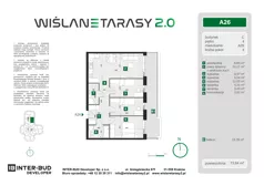 4 pokoje, mieszkanie 73,64 m², piętro 4, oferta nr A.26, Wiślane Tarasy 2.0, Kraków, Grzegórzki, ul. Grzegórzecka/Stachowskiego