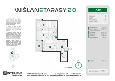 3 pokoje, mieszkanie 61,73 m², piętro 6, oferta nr A.40, Wiślane Tarasy 2.0, Kraków, Grzegórzki, ul. Grzegórzecka/Stachowskiego
