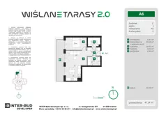 2 pokoje, mieszkanie 47,24 m², piętro 1, oferta nr A.6, Wiślane Tarasy 2.0, Kraków, Grzegórzki, ul. Grzegórzecka/Stachowskiego