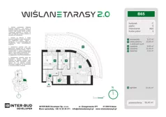 3 pokoje, mieszkanie 53,24 m², piętro 2, oferta nr A.12, Wiślane Tarasy 2.0, Kraków, Grzegórzki, ul. Grzegórzecka/Stachowskiego