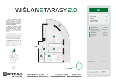 3 pokoje, mieszkanie 61,58 m², piętro 1, oferta nr A.7, Wiślane Tarasy 2.0, Kraków, Grzegórzki, ul. Grzegórzecka/Stachowskiego