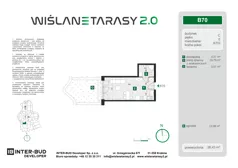 1 pokój, mieszkanie 26,43 m², parter, oferta nr B.70, Wiślane Tarasy 2.0, Kraków, Grzegórzki, ul. Grzegórzecka/Stachowskiego