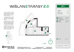 2 pokoje, mieszkanie 43,83 m², piętro 2, oferta nr B.97, Wiślane Tarasy 2.0, Kraków, Grzegórzki, ul. Grzegórzecka/Stachowskiego