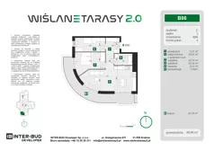 3 pokoje, mieszkanie 66,95 m², piętro 1, oferta nr B.86, Wiślane Tarasy 2.0, Kraków, Grzegórzki, ul. Grzegórzecka/Stachowskiego