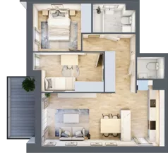 3 pokoje, mieszkanie 55,53 m², piętro 1, oferta nr M07, Legnicka Ursus, Warszawa, Ursus, Skorosze, ul. Legnicka