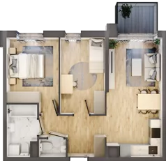 3 pokoje, mieszkanie 55,13 m², piętro 3, oferta nr M42, Legnicka Ursus, Warszawa, Ursus, Skorosze, ul. Legnicka