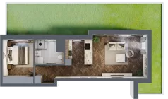 3 pokoje, apartament 50,74 m², parter, oferta nr F.0.6, Inspire, Katowice, Osiedle Paderewskiego-Muchowiec, Dolina Trzech Stawów, ul. gen. Sikorskiego 41