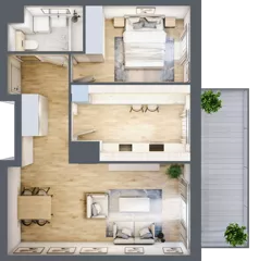 2 pokoje, apartament 54,11 m², piętro 1, oferta nr J.2.02, CITYFLOW, Warszawa, Wola, Ulrychów, ul. Redutowa 9
