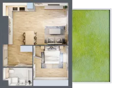 2 pokoje, apartament 51,68 m², parter, oferta nr W.1.01, CITYFLOW, Warszawa, Wola, Ulrychów, ul. Redutowa 9