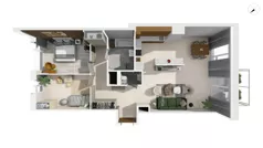 3 pokoje, apartament 91,30 m², piętro 5, oferta nr TORU_A_A1.5.5, OFF Miasto, Gdańsk, Śródmieście, ul. Toruńska