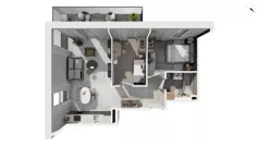3 pokoje, apartament 57,20 m², piętro 1, oferta nr DANT_DANT_A1.2.4, Ukryte, Gdańsk, Aniołki, ul. Dantyszka