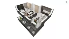 3 pokoje, apartament 57,20 m², piętro 1, oferta nr DANT_DANT_A1.2.4, Ukryte, Gdańsk, Aniołki, ul. Dantyszka