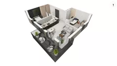 3 pokoje, apartament 62,50 m², piętro 2, oferta nr DANT_DANT_A1.3.2, Ukryte, Gdańsk, Aniołki, ul. Dantyszka