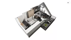 2 pokoje, apartament 42,90 m², piętro 3, oferta nr DANT_DANT_A1.4.4, Ukryte, Gdańsk, Aniołki, ul. Dantyszka