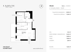 3 pokoje, apartament 57,20 m², piętro 1, oferta nr DANT_DANT_A1.2.4, Ukryte, Gdańsk, Aniołki, ul. Dantyszka