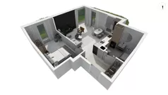 2 pokoje, apartament 52,80 m², parter, oferta nr DANT_DANT_A2.1.3, Ukryte, Gdańsk, Aniołki, ul. Dantyszka