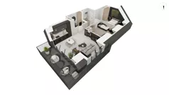 3 pokoje, apartament 59,60 m², piętro 3, oferta nr DANT_DANT_C2.4.2, Ukryte, Gdańsk, Aniołki, ul. Dantyszka