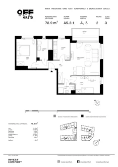 3 pokoje, apartament 78,90 m², piętro 2, oferta nr TORU_A_A5.2.1, OFF Miasto, Gdańsk, Śródmieście, ul. Toruńska